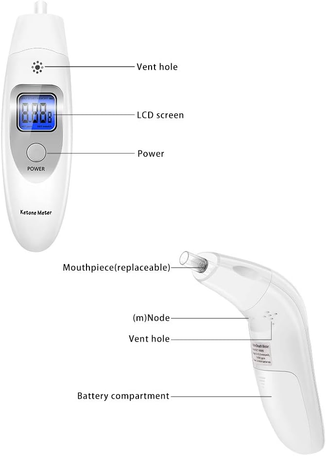 Ketonometer Measuring Device, Sugar Restriction Diet, Portable Keton Respiratory Measuring Device, Ketone Blood Meter, 10 Keton Tester Mouthpiece -  Australia