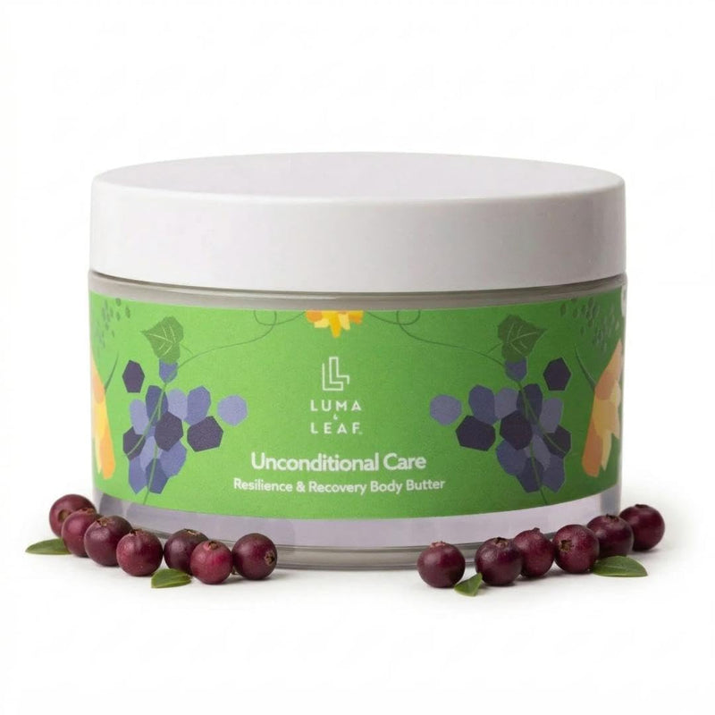 LUMA & LEAF Whipped Body Butter 5 oz, Natural Shea Butter Body Cream with Grapeseed Oil, Vitamin E & Prickly Pear, Deep Hydration for Dry Skin, Stretch Marks & Scars, Fragrance Free, Clean Skincare - BeesActive Australia