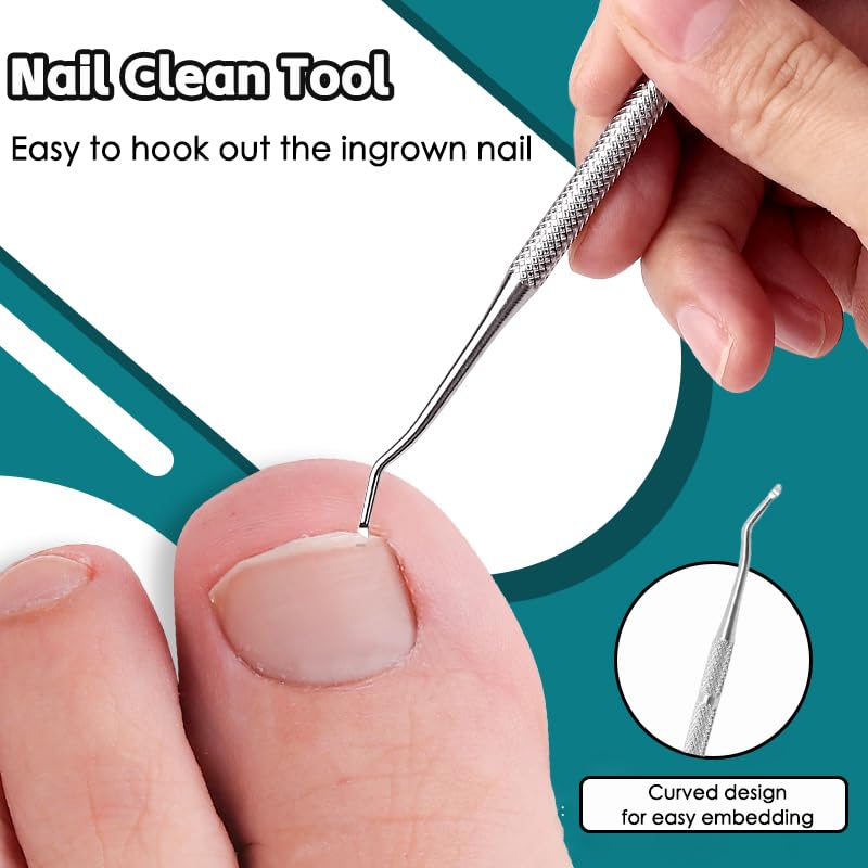 NOVANO Ingrown Toenail Removal Kit,Nail Treatment Foot Tool,Toenail Clippers for Seniors Thick Toenails,Professional Pedicure Tool,Large Toenail Clippers for Thick Nails 11Pcs - BeesActive Australia