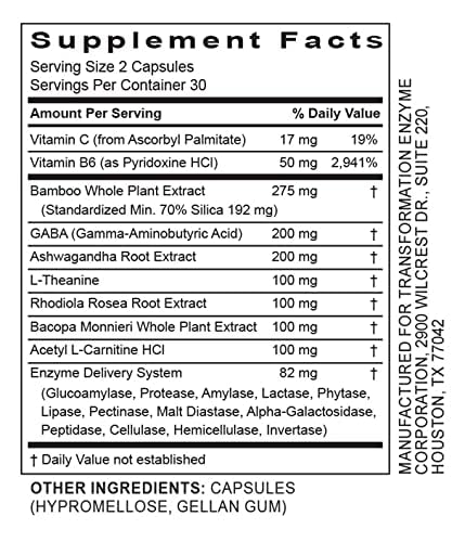 TRANSFORMATION THE GENESIS OF GOOD HEALTH ReZEN Enzyme Blend Supplement, Natural Transcendence Formula with Vitamin B6 Supporting a Healthy Nervous System, 90 Capsules 90 Count (Pack of 1)