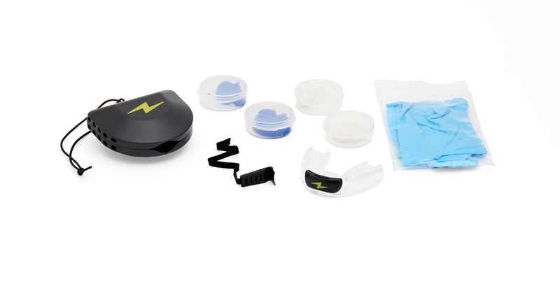 Zone Mouthguard Sports Mouth Piece Starter Kit - Custom-Fit Mouth Piece, Replacement Putty, & Carry Case. Custom fit in Minutes. M.O.R.A. Technology. No Boil, No Pain for Adults (Blue) Adult Blue
