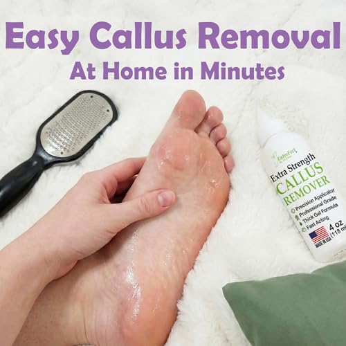 Foot Callus Remover Gel & File, Extra Strength Callus Remover for Feet 4 oz 4 oz Gel Steel File