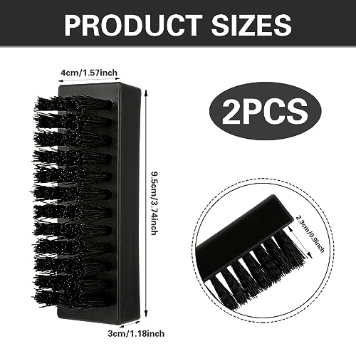 Amaxiu 2 Pack Hand Nail Brush for Cleaning Fingernails, Durable Nylon Firm Stiff Bristles Nail Scrubber Brushes for Men Mechanics Gardeners Scrubbing under Fingers Foot Toes Nails Scrub Brush Black