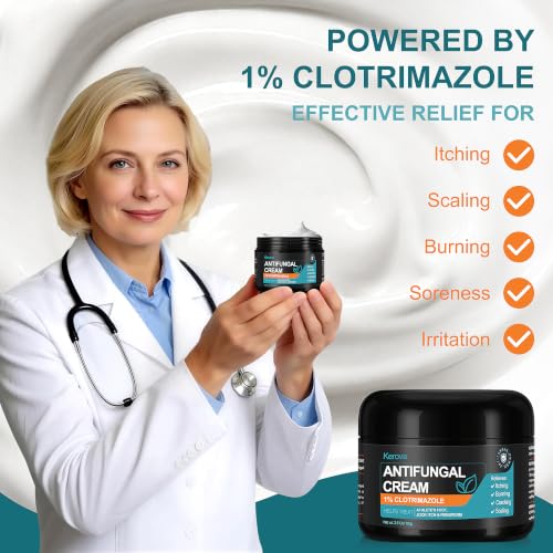 Antifungal Cream for Jock Itch, Athlete’s Foot & Ringworm – 1% Clotrimazole Cream, Relieves Burning, Scaling, Itching & Cracking, Ringworm Treatment for Humans (3.5 Ounce) 3.5 Ounces