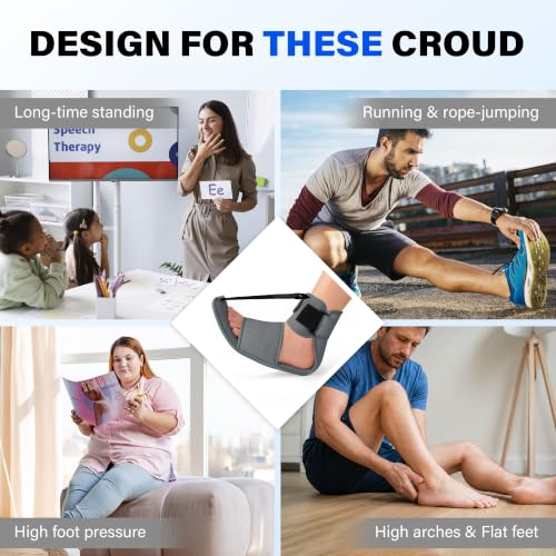 SPRING SEAON Adjustable Plantar Fasciitis Night Splint with Dorsal Support Grey
