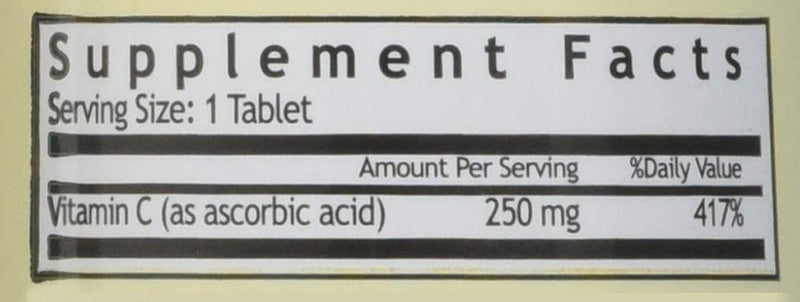 Windmill VIT C TABS 250 MG WMILL 100 (Pack of 2) 100 Count (Pack of 2)