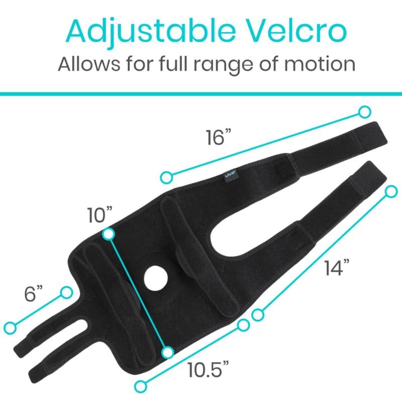 Vive Hinged Knee Brace (2 Pack) - Relieves ACL, MCL, Meniscus Tear - Lightweight, Comfortable, Breathable Open Patella Wrap with Side Stabilizers - for Women & Men - Adjustable Strap for Tendonitis (Black) Black