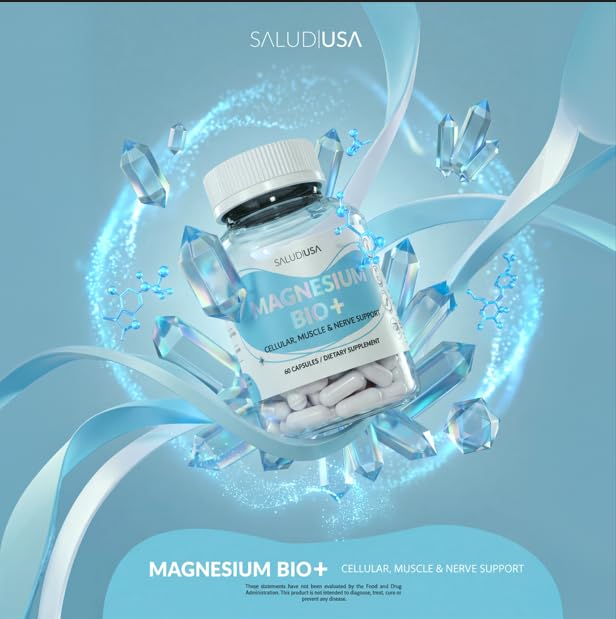 Magnesium Supplement with Taurine & Vitamin B6 – Magnesium BIO+ for Muscle Support, Nerve Health, Cellular Energy Production, Metabolism Support & Heart Health – 60 Capsules