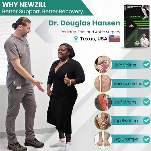 NEWZILL Compression Calf Sleeves (20-30mmHg) for Men & Women Perfect Option to Compression Socks for Running Travel Nursing S/M (see Size Chart) [3-pairs] Black/White/Gray