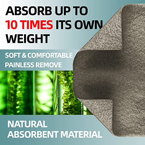 Silver Calcium Alginate Dressing, 4”x4”-6 Individual Package Highly Absorbent, Non-Adhesive, Painless Removal Ag Alginate Wound Bandage for Burns, Ulcers, Abrasions, Pressure Sore Silver Calcium Alginate 4"x4" (6 Pcs/Box)