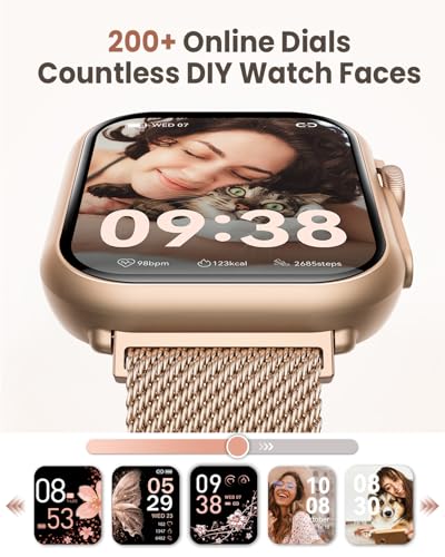 Smart Watch for Android/iPhone, Fitness Watches for Women with Waterproof Gold 1.83"
