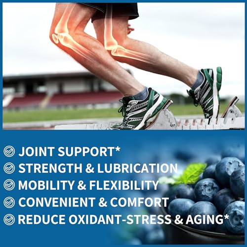 Natures Aid Glucosamine Chondroitin Gummies with MSM & Elderberry Extra Strength - Joint Support, Antioxidant Immune Support Supplement for Adults, Men & Women.(2 Pack) Blueberry 60 Count (Pack of 2)