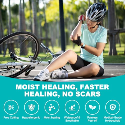 Hydrocolloid Roll for Wound Care, Hydrocolloid Bandages with Self-Adhesive, Cut-to-Size Patch Bandages, Ultra Absorbent, Waterproof, First Aid Kit Essential (2IN*4.8FT) 2IN*4.8FT
