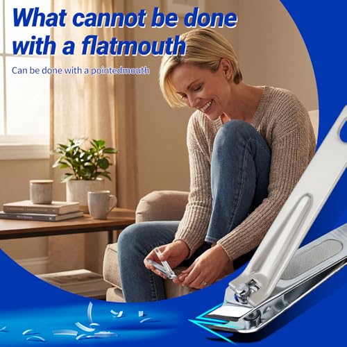 Heavy-Duty Stainless Steel Toenail Clippers Set with Built-in File, Sharp Precision Nail Cutter & Fingernail Trimmer for Men Women Seniors Thick Nails Daily Use 3 PCS