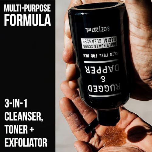RUGGED & DAPPER Face Wash for Men | Daily Exfoliating Mens Face Wash & Scrub | Deep Cleans Oily, Rough & Breakout-Prone Skin Facial Cleanser