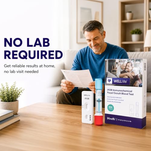 WELLlife iFOB Immunochemical Fecal Occult Blood Test, FIT Testing Kit 2pk 2T