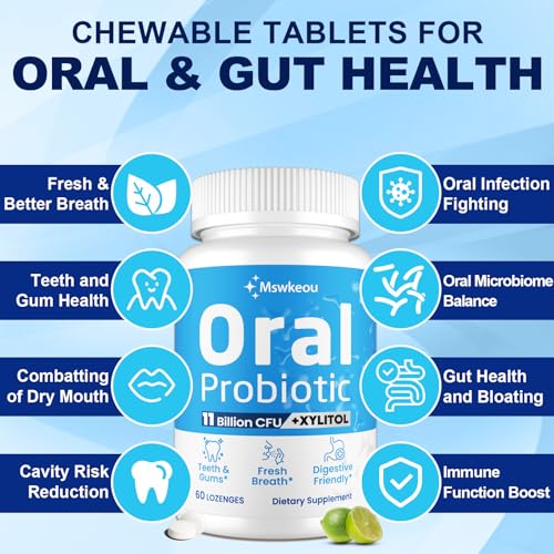 Oral Probiotics for Bad Breath Treatment for Adults, Oral Health, 2 Pack 60 Count (Pack of 2)