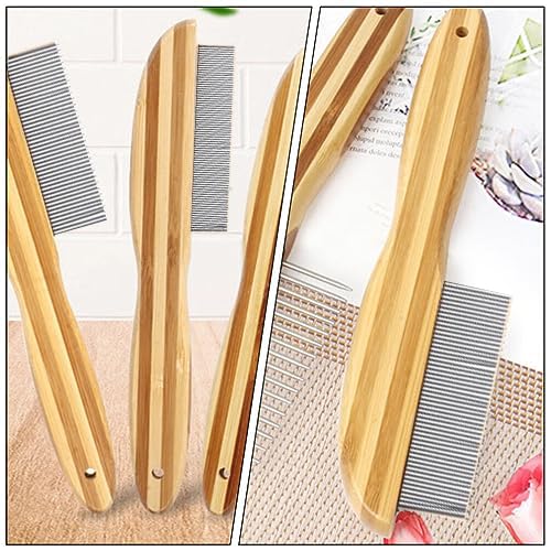 Bkemkri flea comb for dogs and cats, professional dog combs, pet comb for removing fleas, wooden handle dandruff comb, extra fine tooth comb with metal pick, multifunctional flea comb, lice comb, care comb - BeesActive Australia
