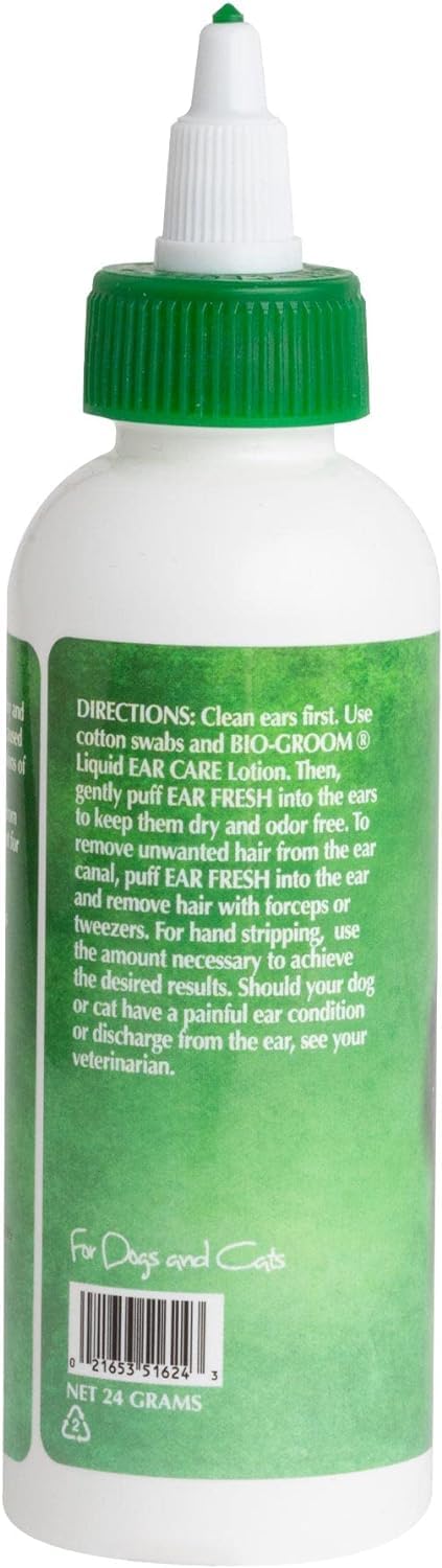 Bio-Groom Ear-Fresh Dog Grooming Ear Powder – Cat & Dog Ear Cleaner, Dog Bathing Supplies, Puppy Wash, Cruelty-Free, Made in USA, Ear Powder for Dogs – 24 g 1-Pack 24 grams - PawsPlanet Australia