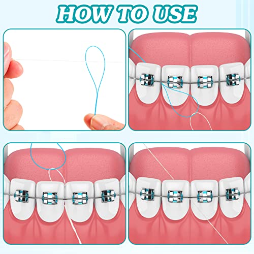 Dental Floss Threaders Deep Clean Floss, Blue