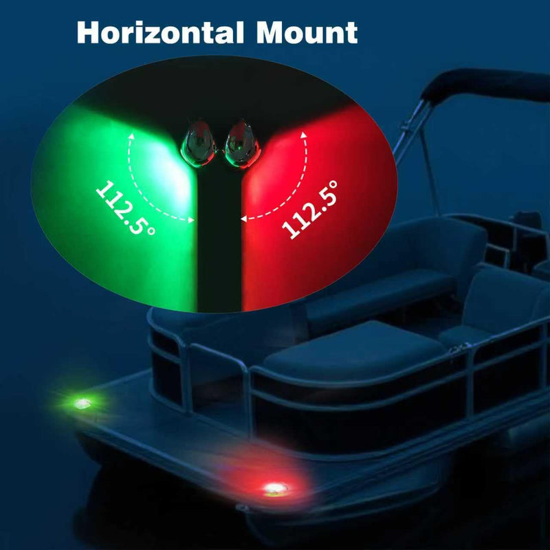 Pontoon Navigation Lights,Bow Lights for Boats LED;Boat Navigation Lights 1NM Red and Green 112.5 Degree Standard,Waterproof for Marine,Yacht - BeesActive Australia