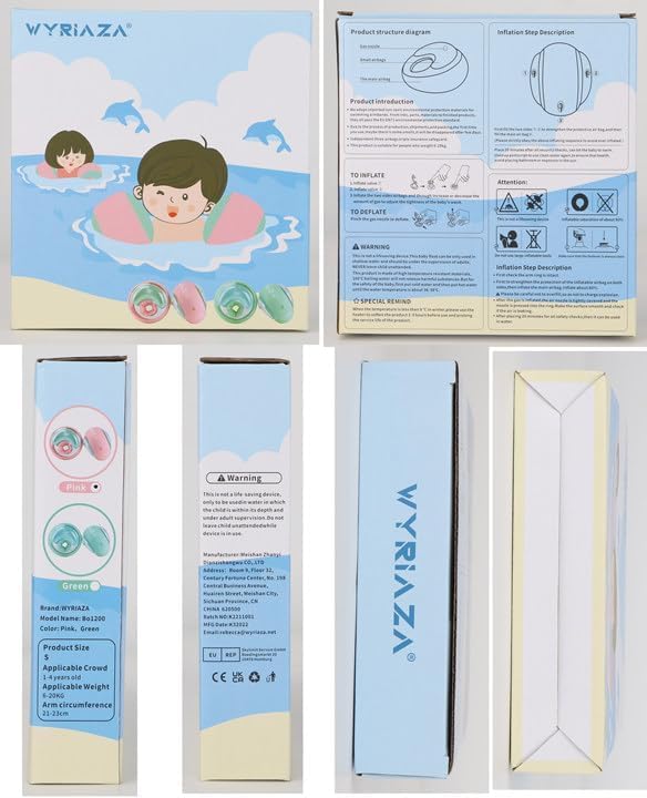Loowarts Arm Floaties for Kids 1-3 Year,Inflatable Arm Bands Float as Water Wings & Swimmies,3-Chambers Independent Safety System for Toddler Weight (10-33 LB). Pink Floater Sleeves. X-Small (1-3 Yrs) - BeesActive Australia