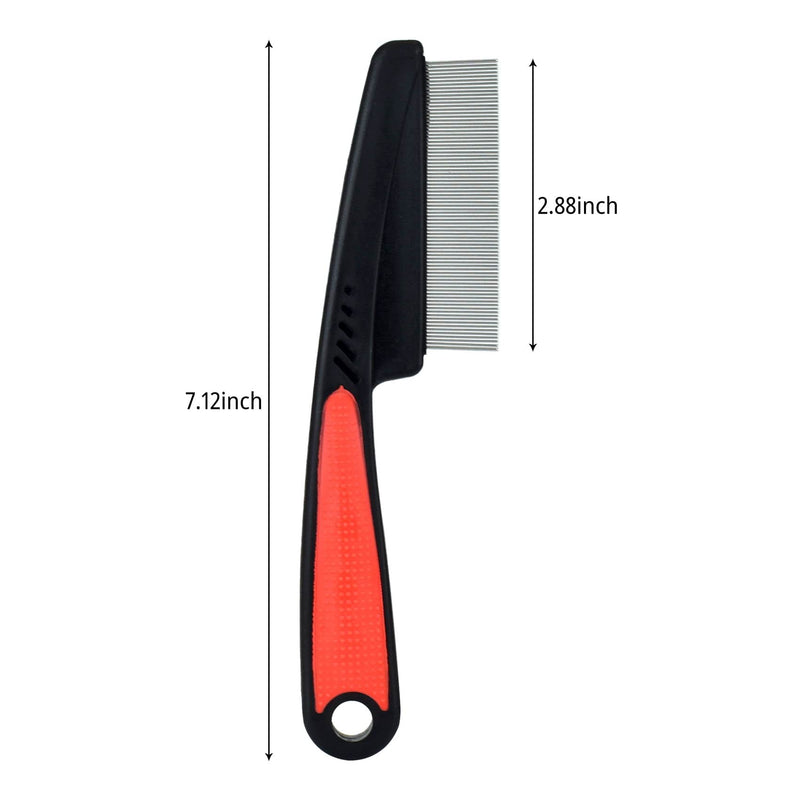 Pet Steel Combs Dog Cat Comb Tool, Dandruff Comb, Multifunction Stainless-Steel Fine-Tooth Grooming Comb Cat Dog Pet Grooming Scalp Effectively Get Rid of Hair Nits (Grooming Comb) - BeesActive Australia