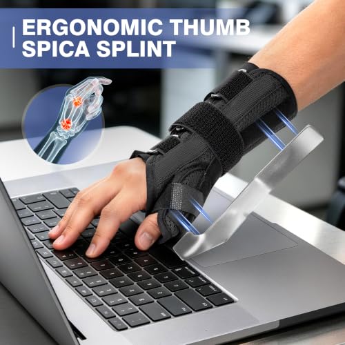 kefit Thumb Brace Thumb Spica Splint for Arthritis, De Quervain's Tenosynovitis, Tendinitis & Trigger Thumb Pain Relief, Breathable Lightweight, Night Support Stabilizer for Right Hand, Large