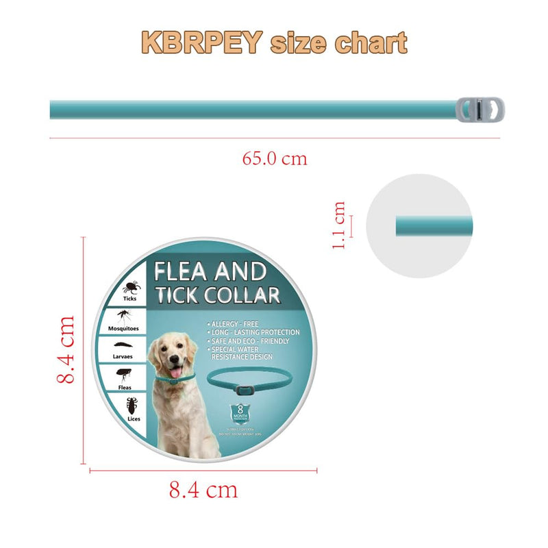 BKEPDY Dog Collar Pack of 2 Effective Protection Against Pests Waterproof Adjustable Flea and Tick Protection for Dogs All Sizes and Breeds (Blue-2) Blue-2 - BeesActive Australia