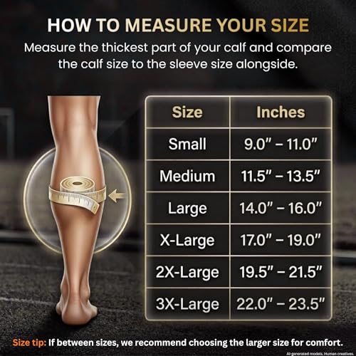 Doc Miller Calf Compression Sleeves for Petite Women & Men, 20-30 mmHg Large Black
