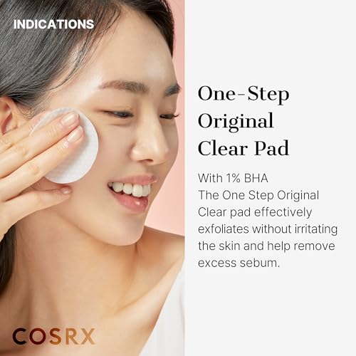 COSRX BHA Toner Pads, 70 Sheets, Exfoliating Pads for Dead Skin & Blackheads, Minimize Pores, Prevent Breakouts, Improve Skin Texture, Korean Skin Care BHA - Clear Pads