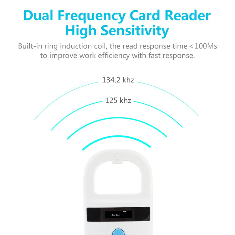 Dog Microchip Reader, Pet Microchip Scanner with OLED Display Screen, Pet Chip ID Scanner Supports FDX-B (ISO11784/11785) and EMID Microchips, for Animal Management - BeesActive Australia