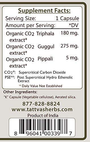 Tattva's Herbs Triphala Guggul - Non GMO Holistic Extract - Digestive Support - 240 Vcaps Herbal Supplement - BeesActive Australia