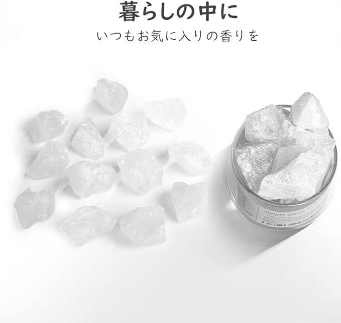 Aroma Set [Aroma Oil 0.3 fl oz (10 ml) + Aroma Stone 1400 g + 1 Glass] Stone Diffuser, Natural Crystal, Clear Aroma Stone Set, Natural Stone, Trial Set, Present, Gift Set - BeesActive Australia