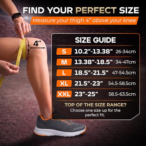 Knee Brace for Women & Men - Adjustable Patella Support & Side Stabilizers Black Large