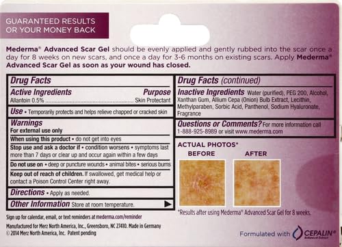 Mederma Advanced Scar Gel - 1x Daily: Use less, save more - Reduces the Appearance of Old & New Scars - #1 Doctor & Pharmacist Recommended Brand for Scars - 0.7 ounce, 0.7 Ounce - BeesActive Australia