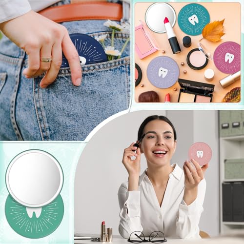 Geetery 54 Pcs Tooth Compact Mirrors Dental Gifts Staffs Assistants