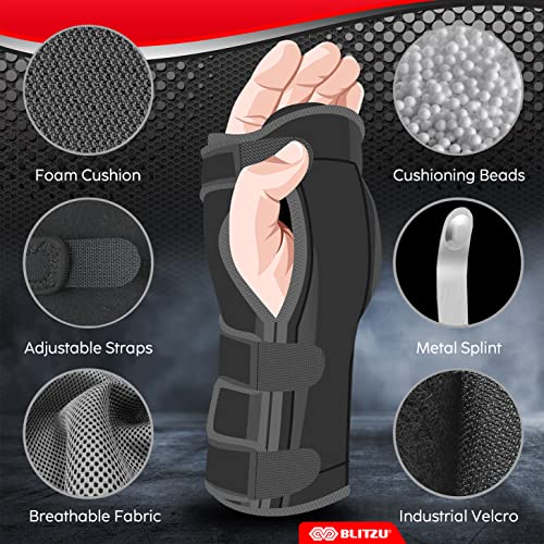 BLITZU Carpal Tunnel Wrist Brace for Night, Tendonitis Pain Relief Support