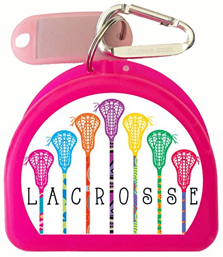 Lacrosse 7 Standing Sticks Retainer and Mouthguard Case with Carabiner, Durable Mouthguard Case for Sports, Retainer Holder for Travel and Protection, Ideal for Secure Storage - Pink