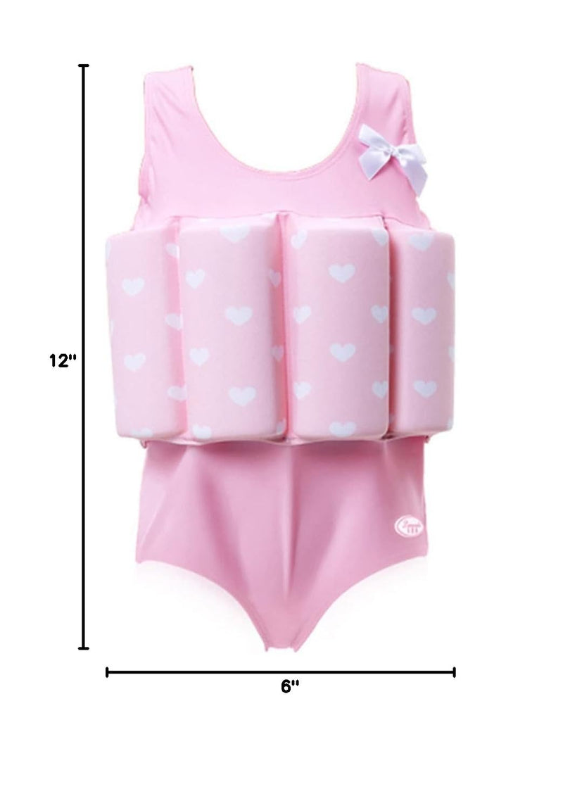 One-Piece Children Buoyancy Swimsuit Swim Vest Detachable Float Swimwear, Perfect for Kids or Baby Learn to Swimming Small Pink - BeesActive Australia