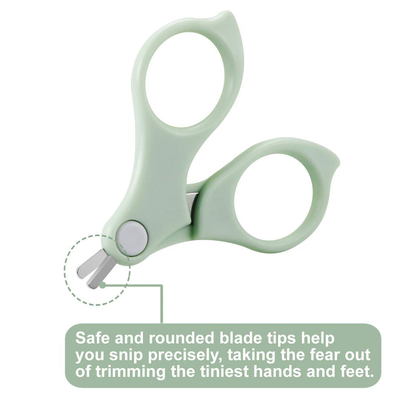 PandaEar Baby Nail Manicure Pedicure Grooming Care Kit (4 Pack)| Clippers Scissors File Tweezers | Newborn Infant Toddler Kids|1 Months Plus (Green) Green - BeesActive Australia