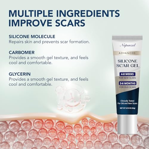 Silicone Scar Gel: Silicone Gel for Scars - Scar Cream - Advanced Scar Removal Cream for Old and New Scars - Medical Grade Silicone - Scalds Surgery Injury Stitches Burns - Fast Absorbing - 20g