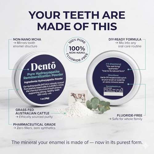Dento Hydroxyapatite (MCHA) Tooth Powder, 1oz, Enamel Strengthener 1 Ounce (Pack of 1)