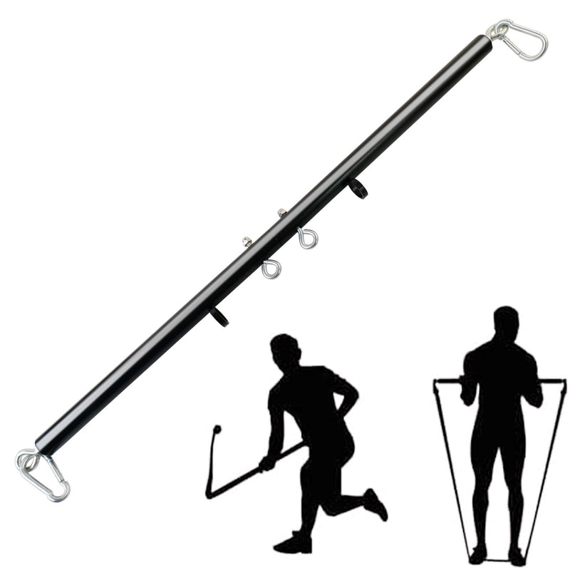 Spreader Bar Silver/Black Adjustable Exercise Stainless Steel Bar, Yoga Training Fitness Gear, Workout Bar,Sports Gym Kit Black