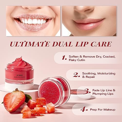 ANAI RUI Lip Scrub & Lip Mask Set, Strawberry berry