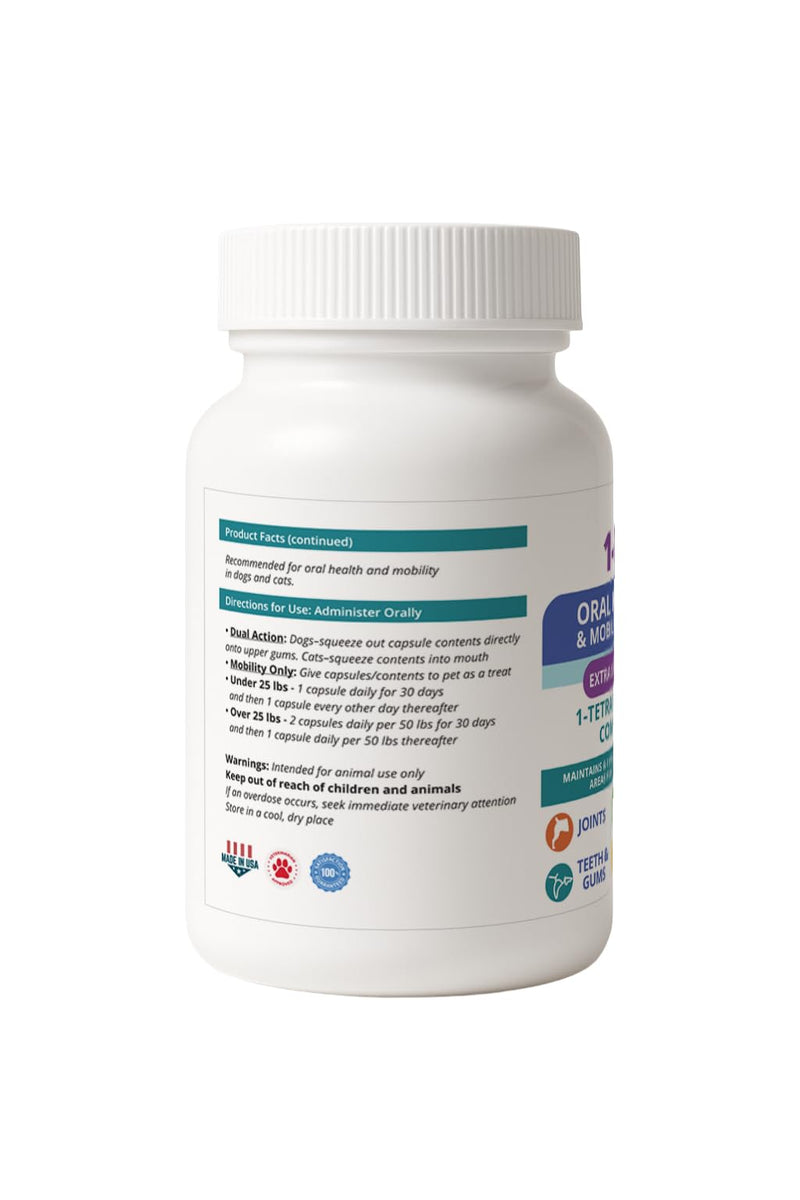 1TDC Dental & Joint Health Softgel Supplement for Dogs & Cats, Supports Oral Health, Stamina, Mobility, Muscle Strength & Recovery, Maintains Skin & Coat Health of Pets (120 Soft Gels) 120 Soft Gels