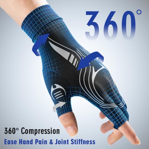 Compression Gloves Arthritis All-Around for Women Men for Pain Black-XL