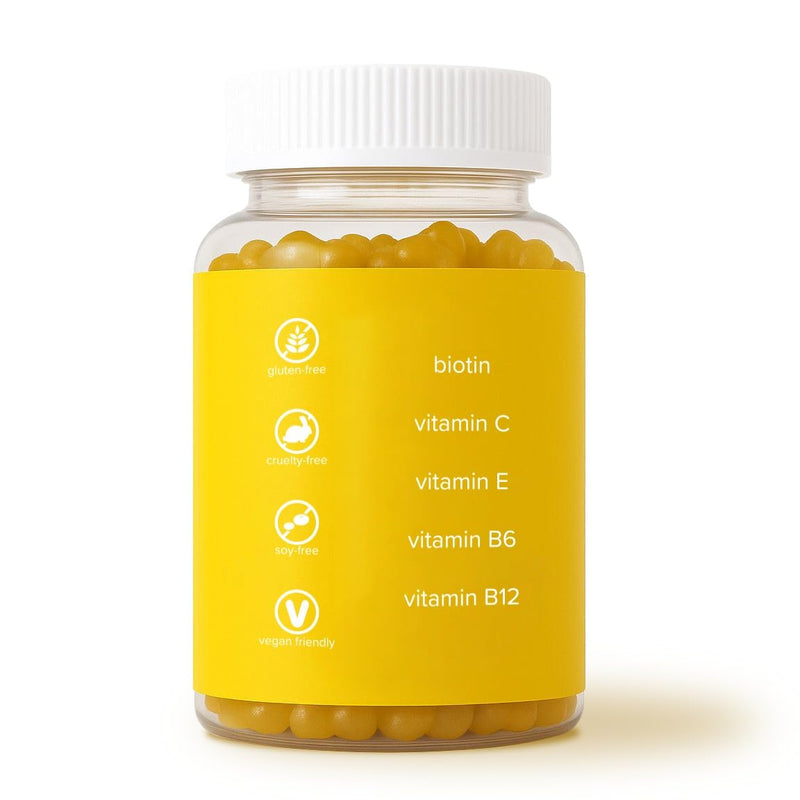 Curvy Body Bears BiotinBears Extra Strength Biotin Gummies | Hair Skin & Nails Support | with Vitamins C, E, B6 & B12 | Pineapple Flavor | 60 Vegan Gummies