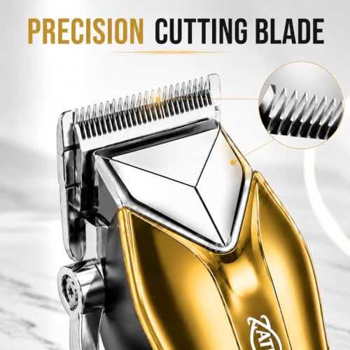 Cordless Hair Clipper and T-Blade Trimmer Set for Men and Women, Gold