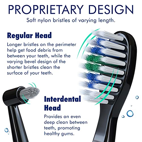 Sonic-FX Duo Rechargeable Electric Toothbrush Set - with 14 Brush Heads, 3 Modes, Smart Auto-Timer, Charging Dock Holder - Dual Handle Electric Tooth Brush for Adults & Kids, Black and White